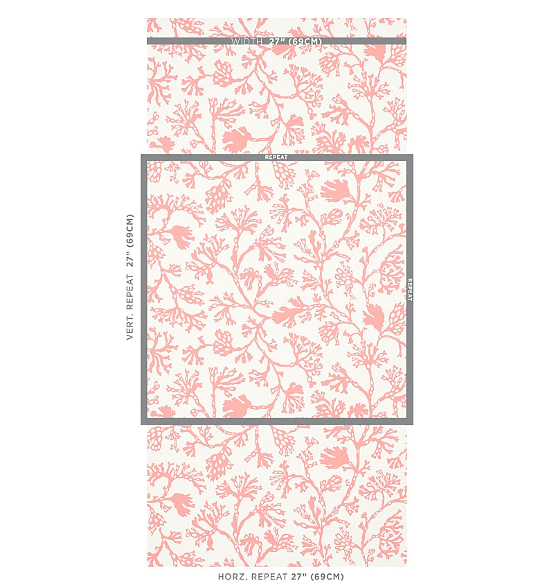 Anthoza Coral wallpaper by Schumacher, 5012132 — view 2 - Schumacher Wallpaper