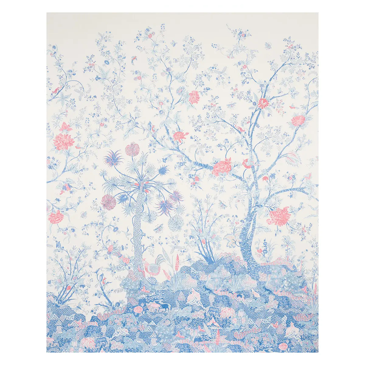 Amaltas Panel Set - Blue & Red - Schumacher 5012330 Wallcovering - Schumacher Wallpaper