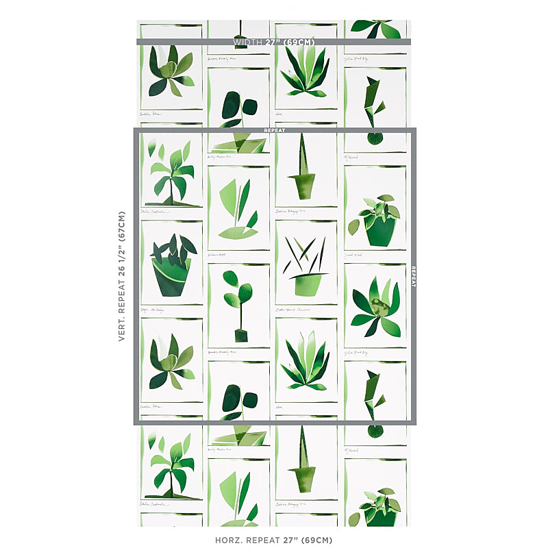 Botanicals Greenhouse wallpaper by Schumacher, 5012691 — view 2 - Schumacher Wallpaper