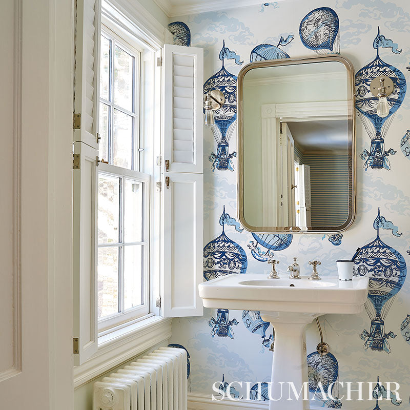 Balloons Blue wallpaper by Schumacher, 5012790 — view 5 - Schumacher Wallpaper