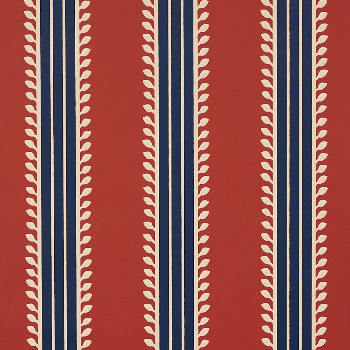 Etruscan Stripe - Red & Blue - Schumacher 5012852 Wallcovering - Schumacher Wallpaper