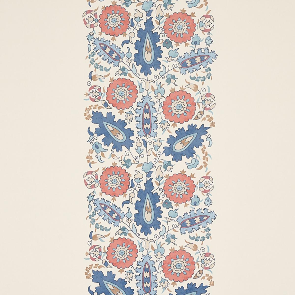 Anatolia - Blue & Red - Schumacher 5012870 Wallcovering - Schumacher Wallpaper