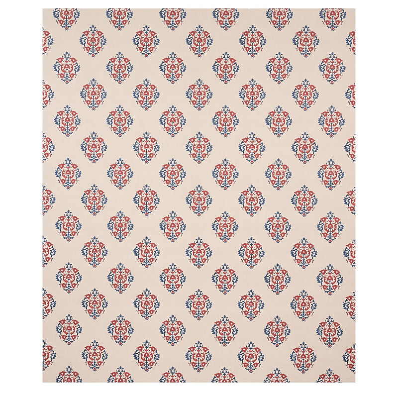 Constantine Red & Blue wallpaper by Schumacher, 5012882 — view 2 - Schumacher Wallpaper