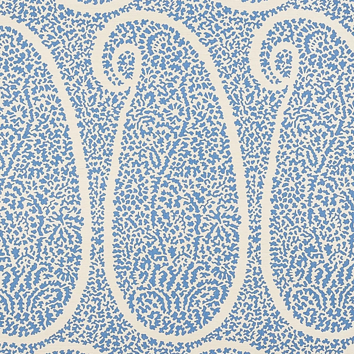 Ambala Paisley Sisal - Bright Blue - Schumacher 5013030 Wallcovering - Schumacher Wallpaper