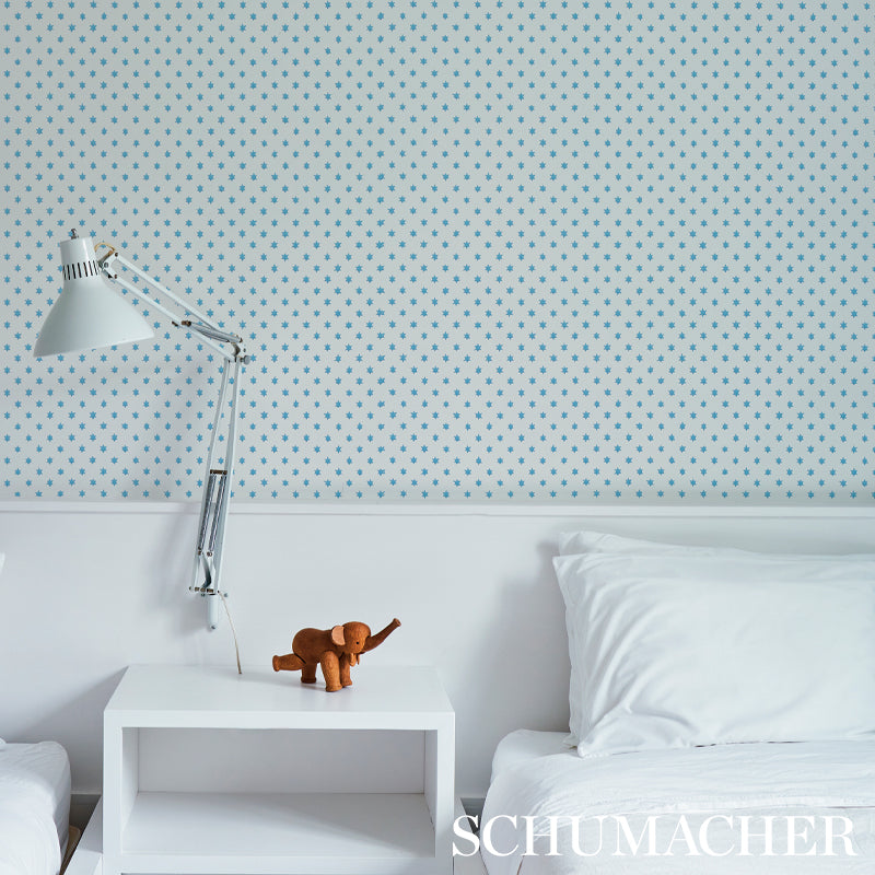 Astral Blue wallpaper by Schumacher, 5013141 — view 3 - Schumacher Wallpaper