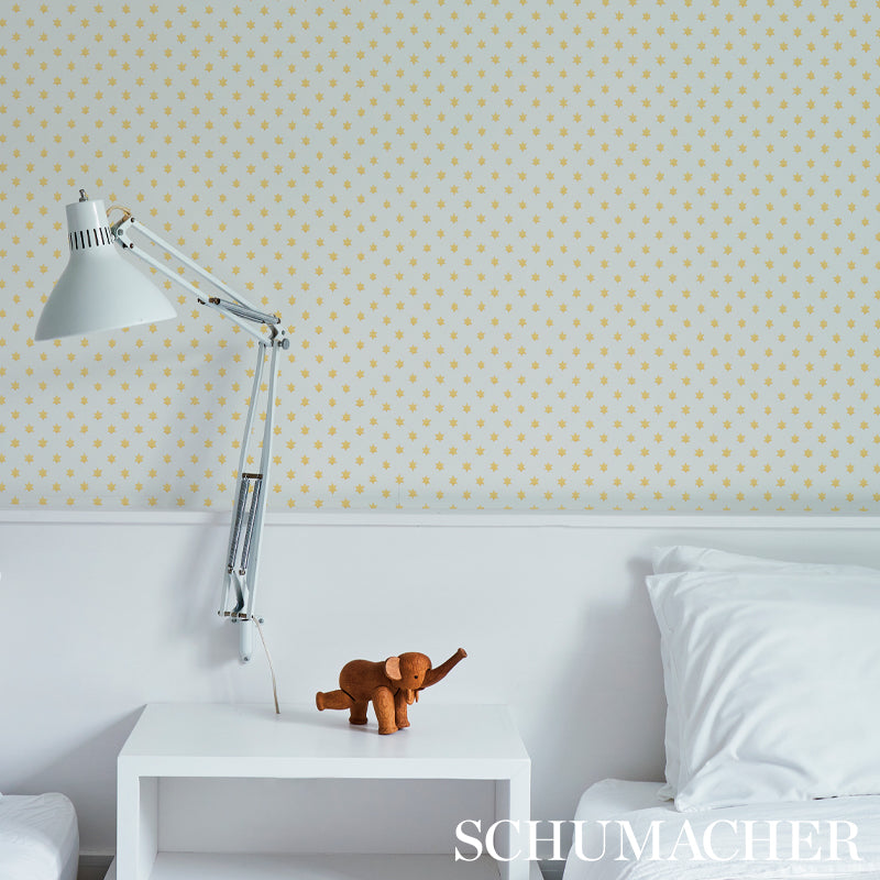 Astral Yellow wallpaper by Schumacher, 5013143 — view 3 - Schumacher Wallpaper