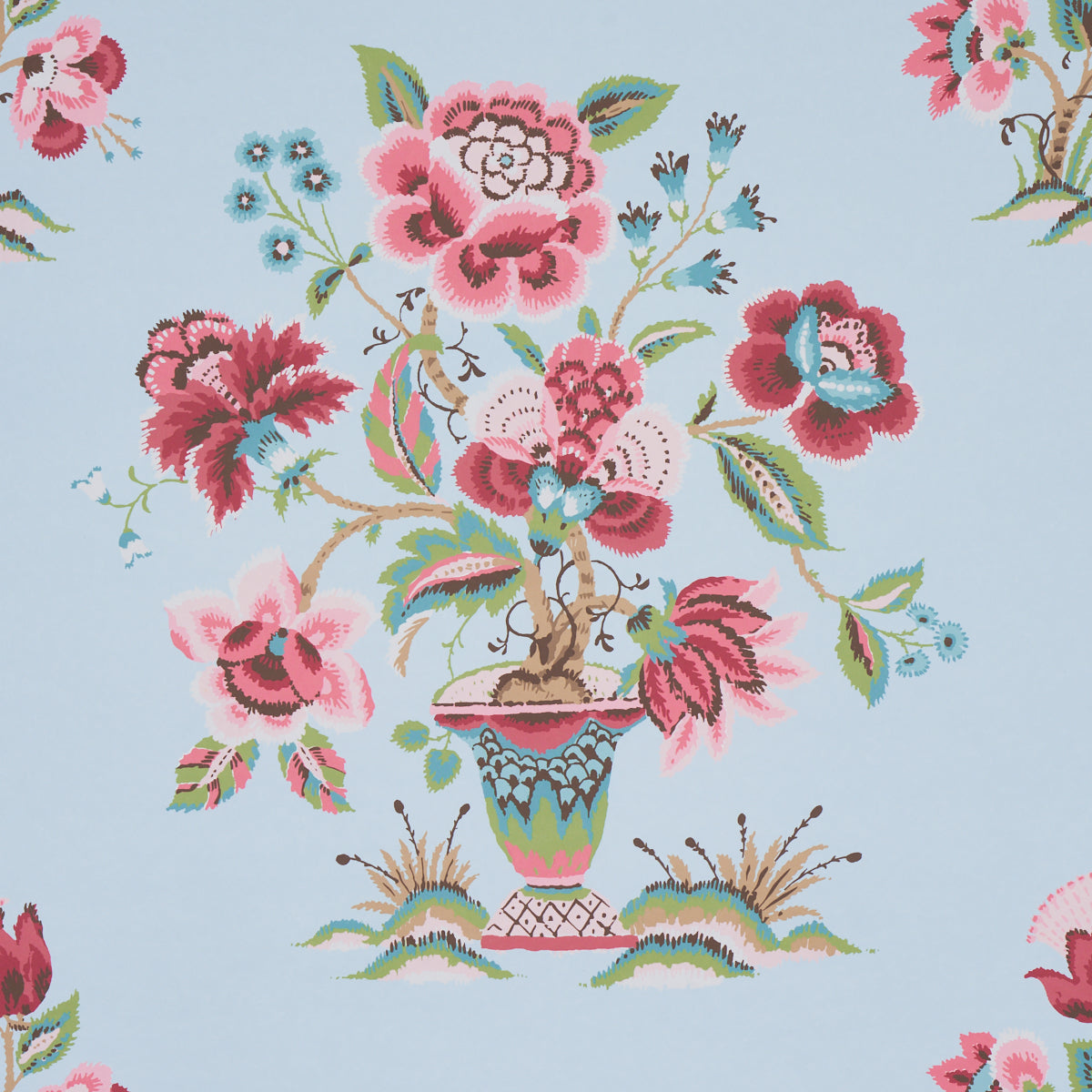 Ashford Rose & Sky wallpaper by Schumacher, 5013180 - Schumacher Wallpaper