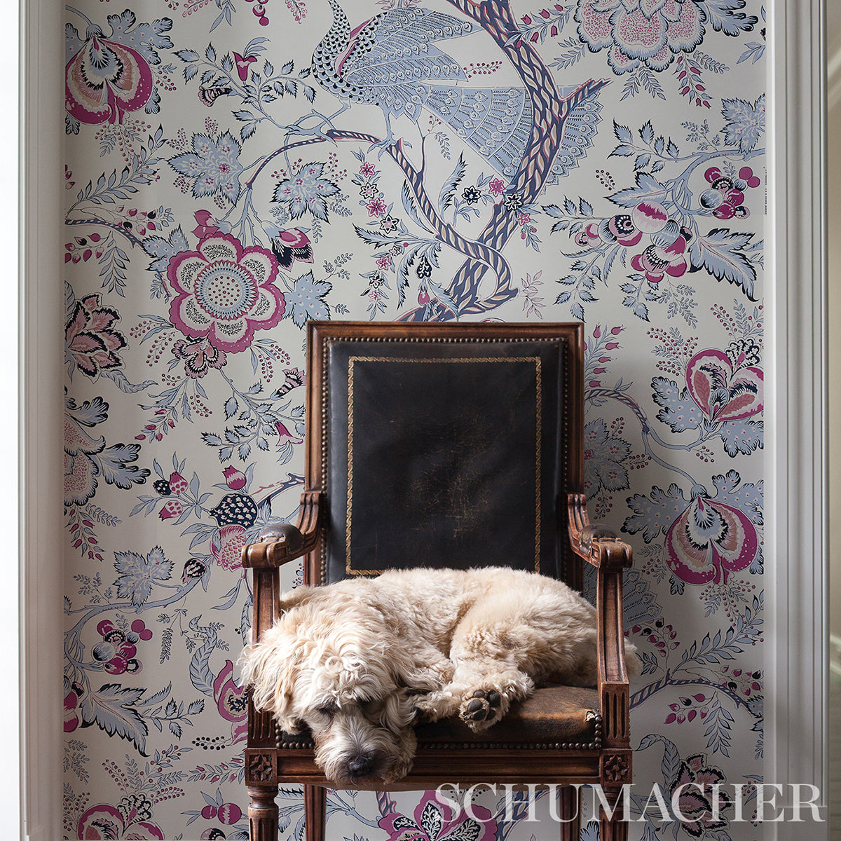 Aveline Lilac wallpaper by Schumacher, 5013191 — view 5 - Schumacher Wallpaper