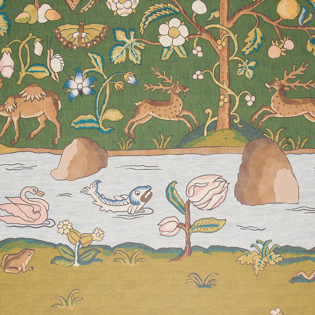 Chaucer's Forest Panel Set Document wallpaper by Schumacher, 5013290 — view 3 - Schumacher Wallpaper