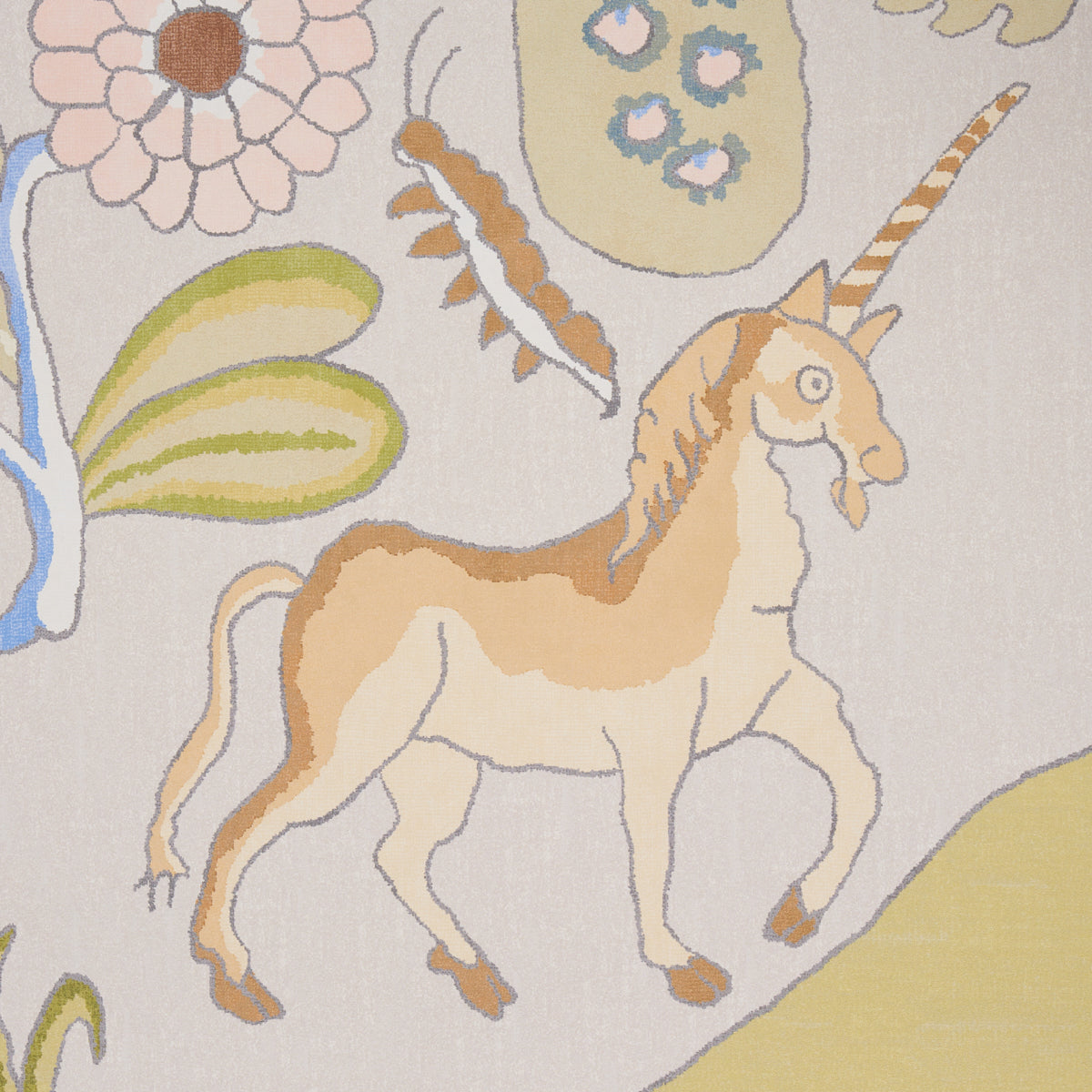 Chaucer's Forest Panel Set Alabaster wallpaper by Schumacher, 5013291 — view 5 - Schumacher Wallpaper