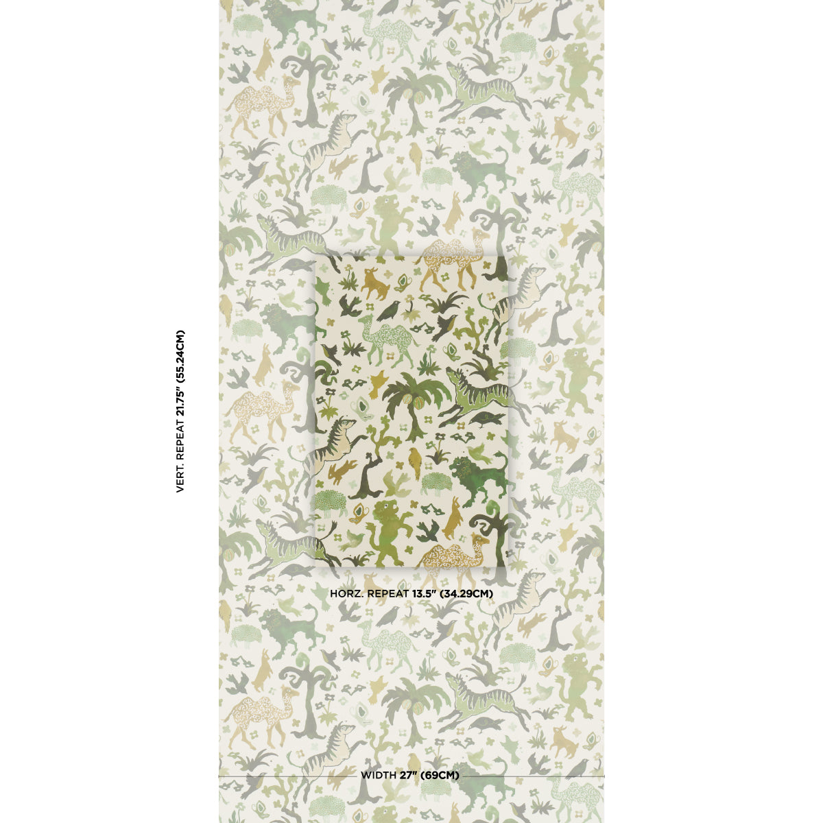 Beasts - Green - Schumacher 5013533 Wallpaper - Schumacher Wallpaper