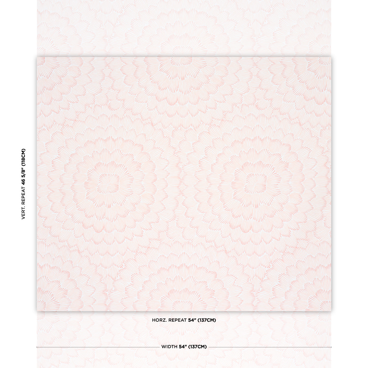 Feather Bloom - Salmon - Schumacher 5013823 Wallpaper - Schumacher Wallpaper