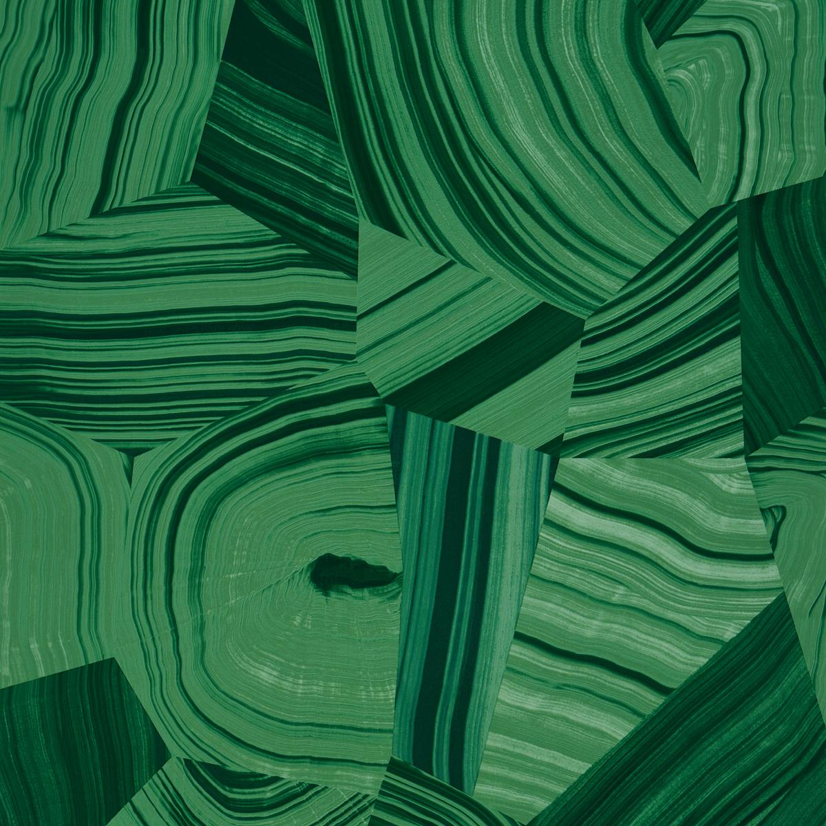 Agate Slice - Malachite Green - Schumacher 5013891 Wallcovering - Schumacher Wallpaper