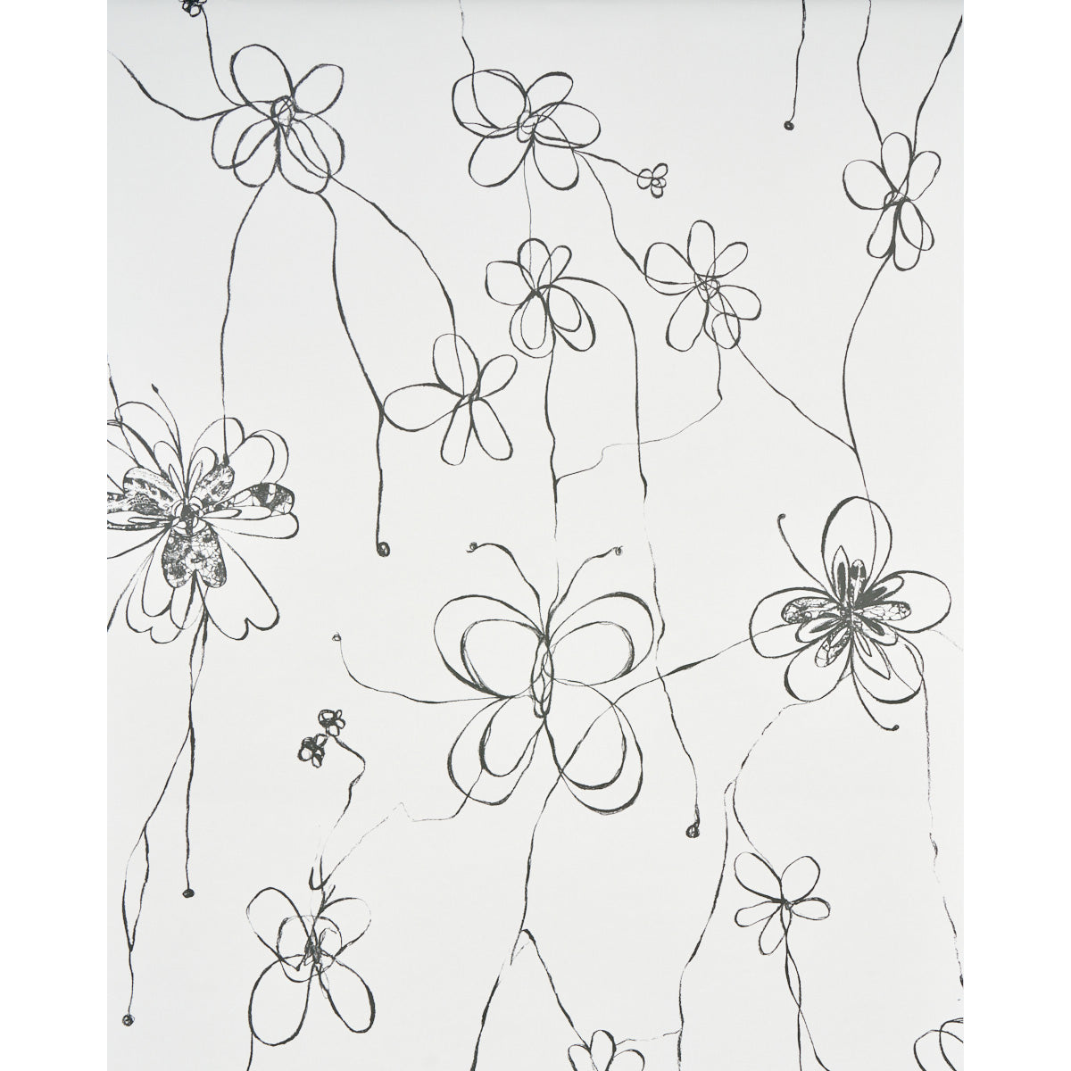 Come Back As A Flower Soft Black wallpaper by Schumacher, 5014090 — view 2 - Schumacher Wallpaper