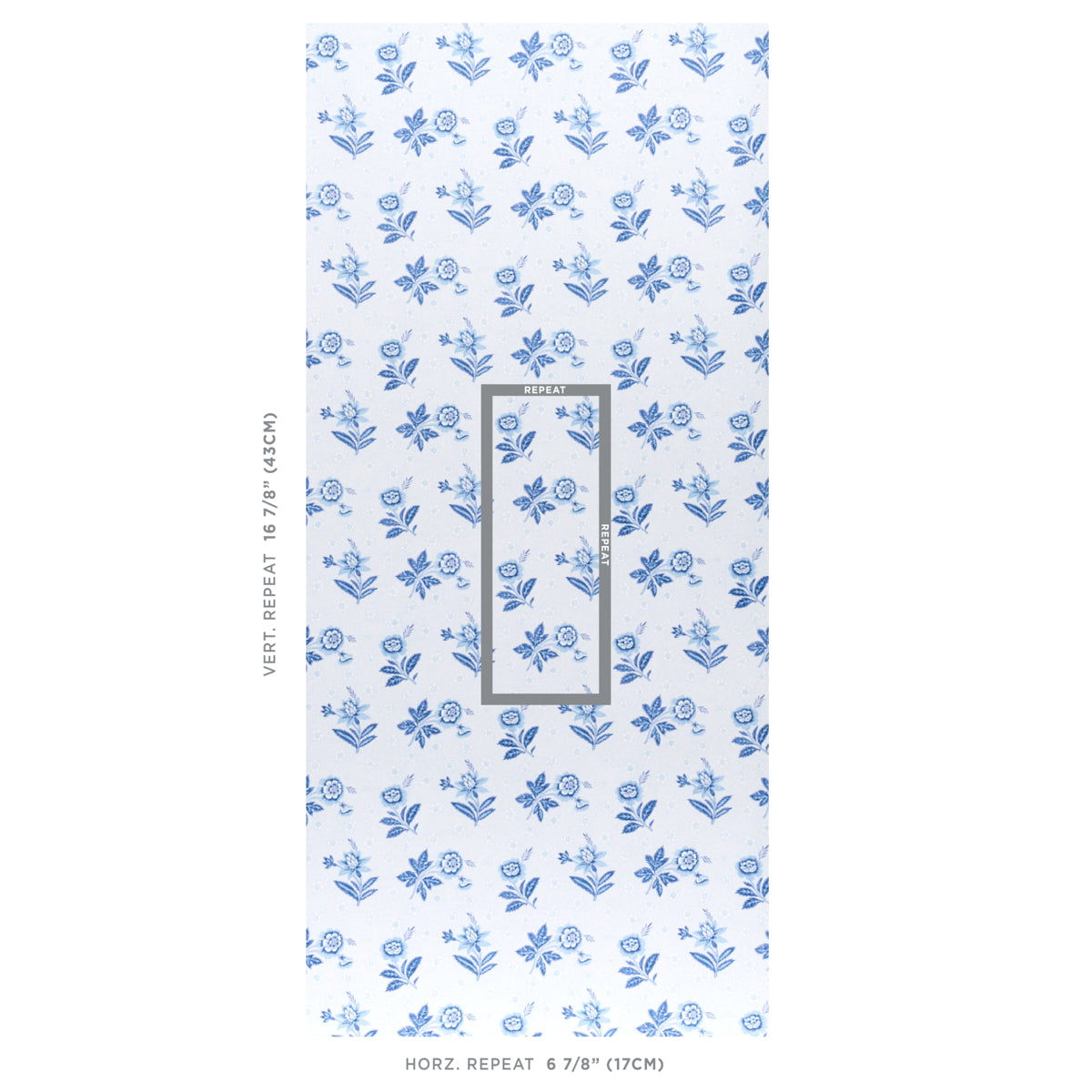 Colline Porcelain wallpaper by Schumacher, 5014220 — view 2 - Schumacher Wallpaper
