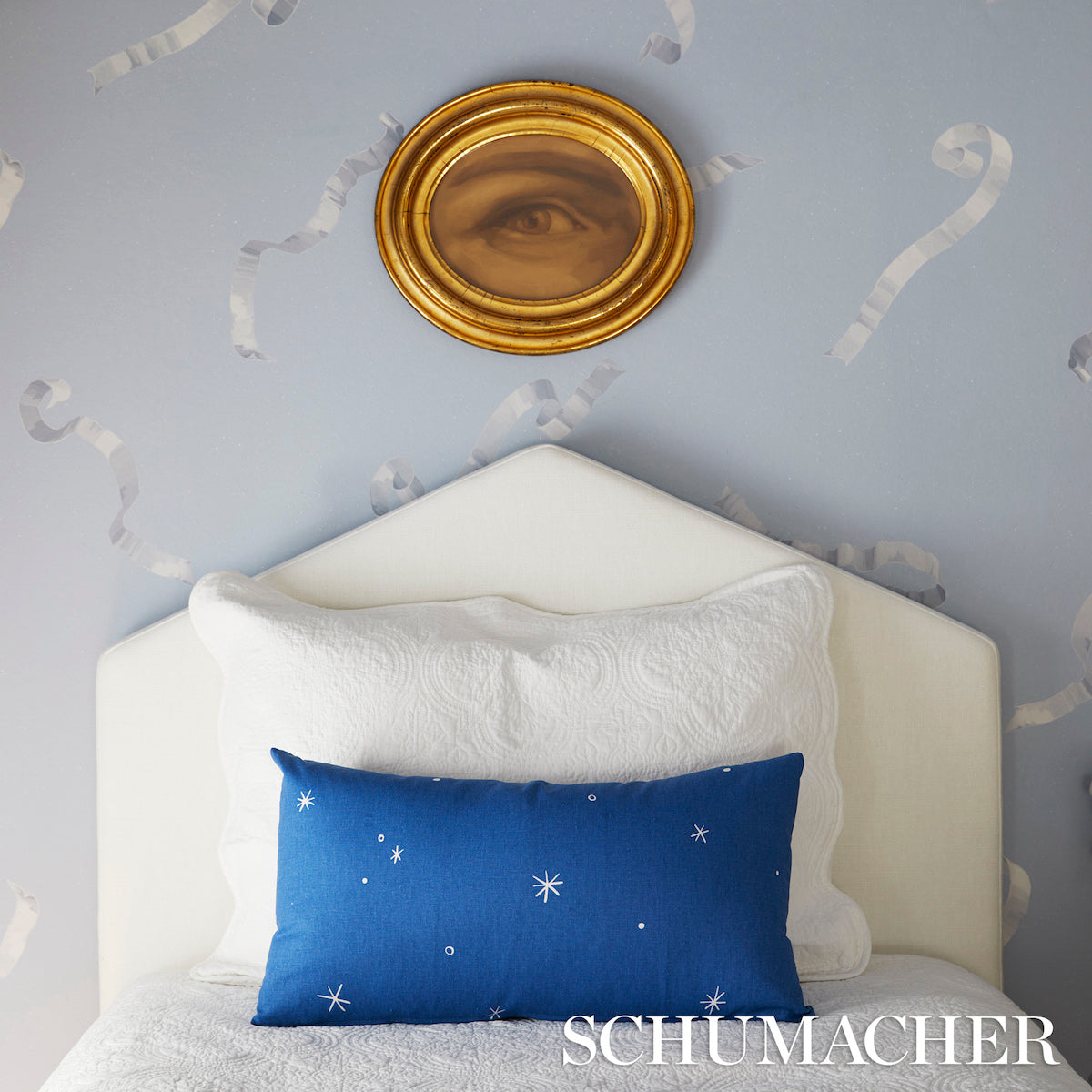 Beth Blue wallpaper by Schumacher, 5014501 — view 4 - Schumacher Wallpaper