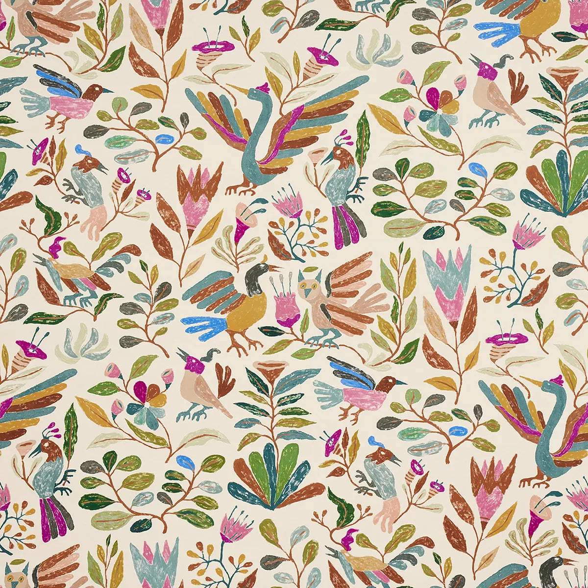 Canopy - Multi Birds - Schumacher 5014831 Wallcovering - Schumacher Wallpaper