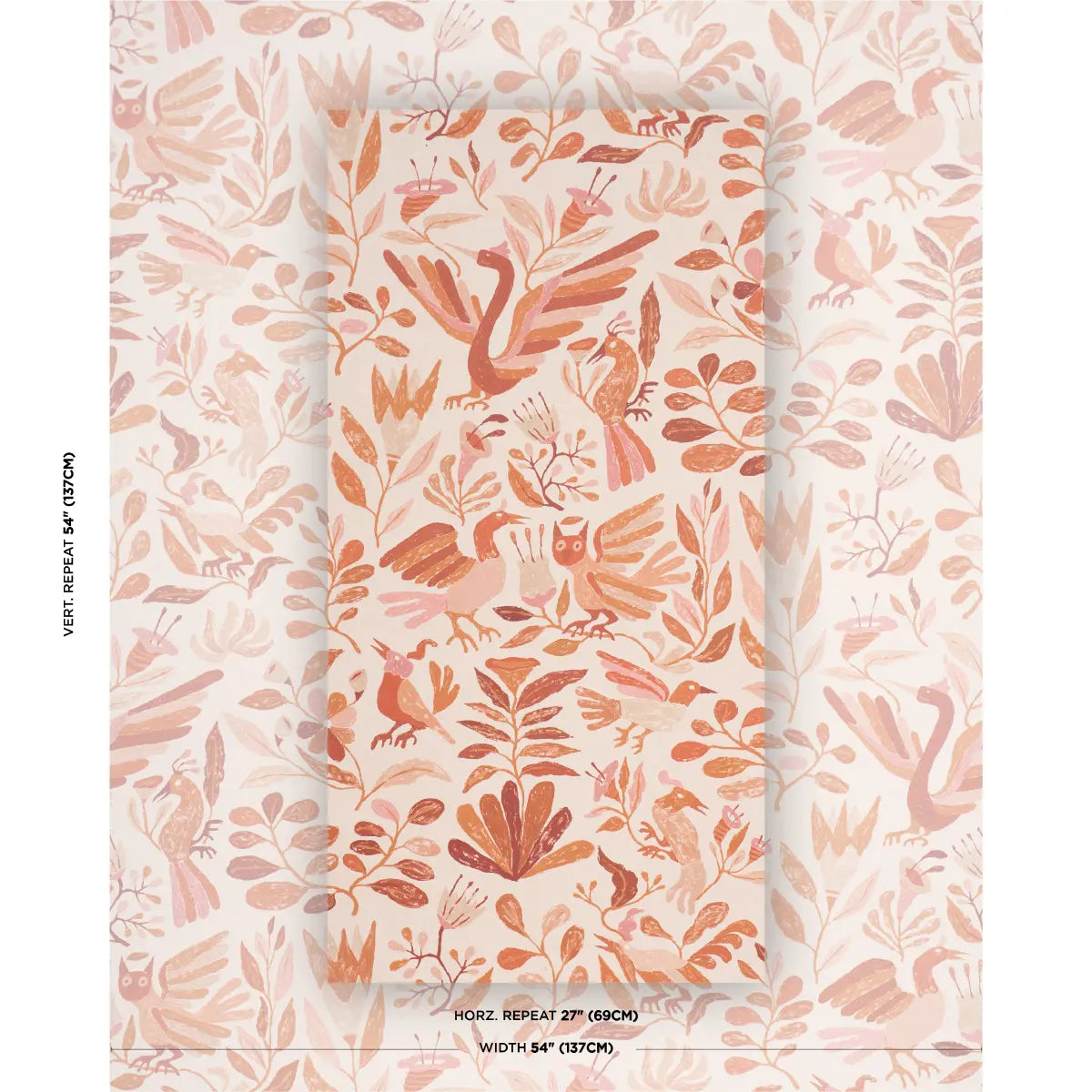 Canopy - Terracotta- Schumacher 5014832 Wallcovering