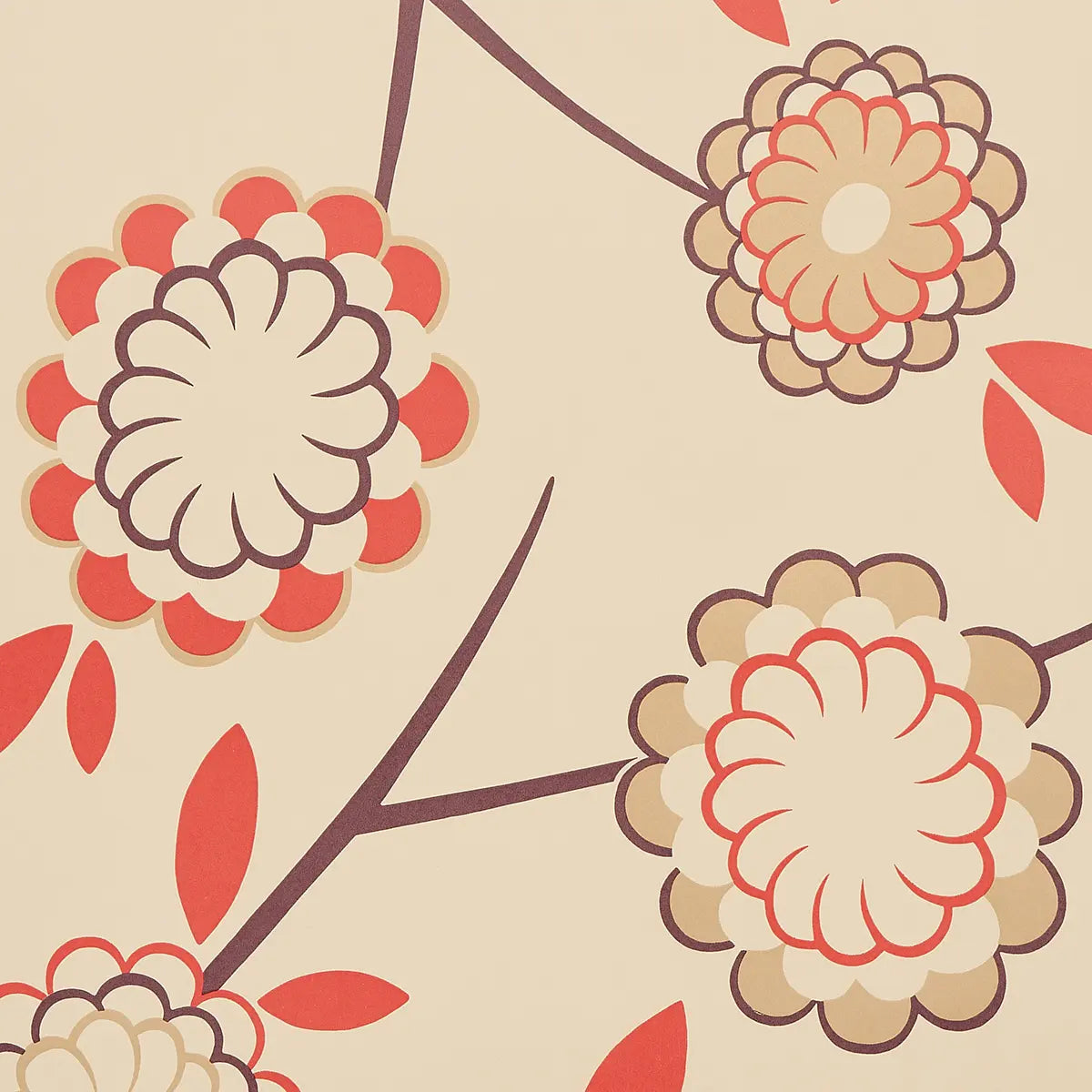 Birdtree - Cockatoo Red - Schumacher 5014990 Wallcovering - Schumacher Wallpaper