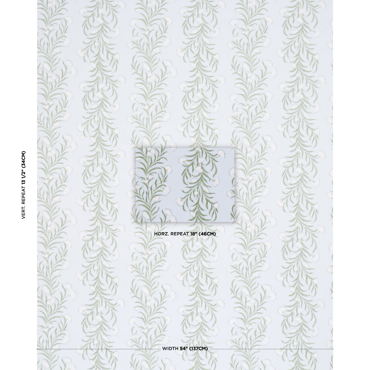 Tasmanian Mimosa - Sky - Schumacher 5015363 Wallpaper - Schumacher Wallpaper