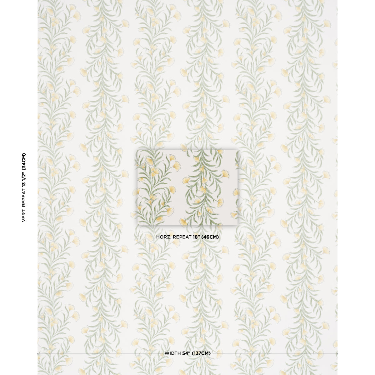 Tasmanian Mimosa - Marigold - Schumacher 5015365 Wallpaper - Schumacher Wallpaper