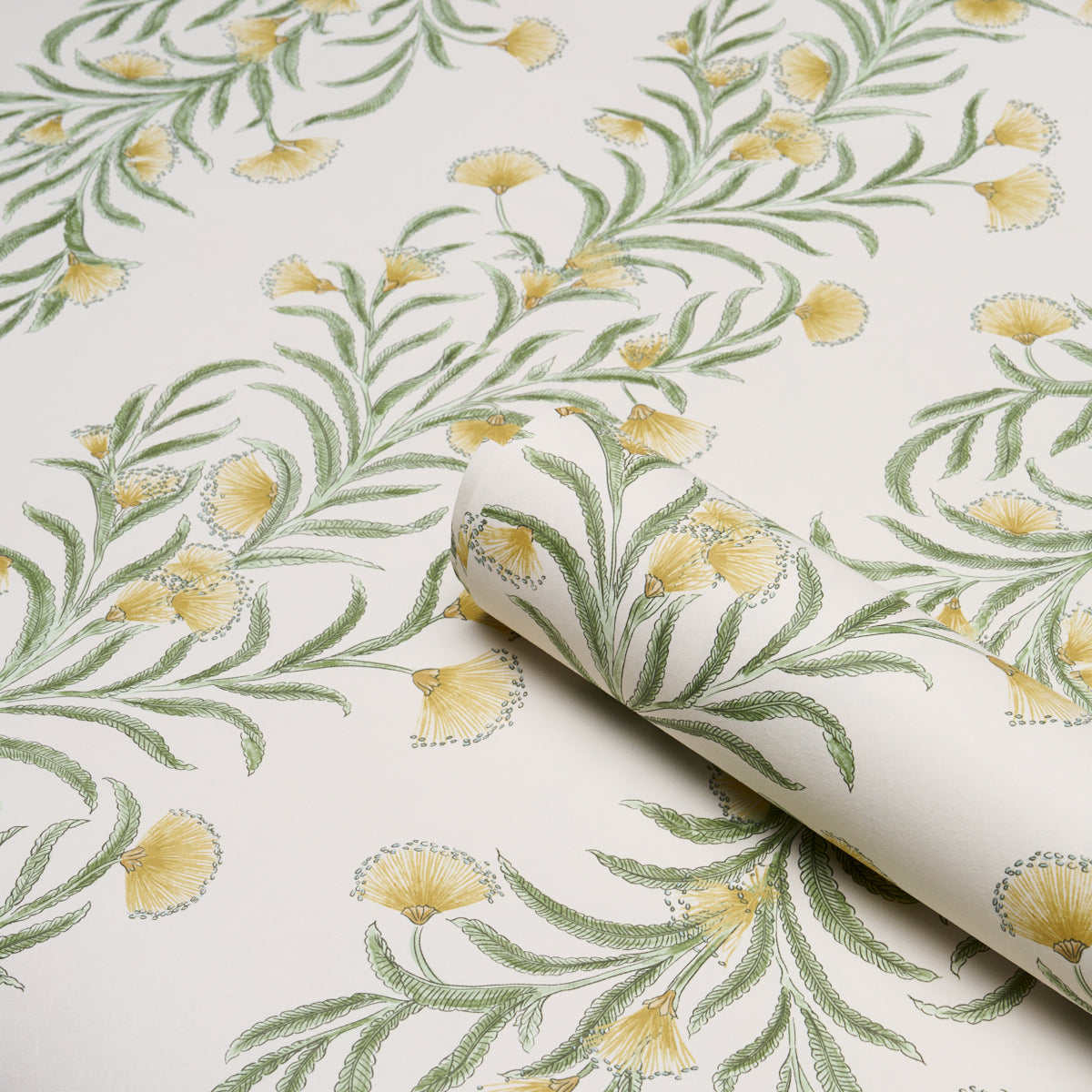 Tasmanian Mimosa - Marigold - Schumacher 5015365 Wallpaper - Schumacher Wallpaper