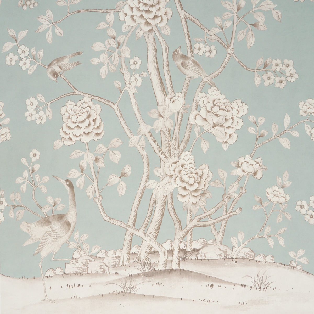 Chinois Palais Panel - Duck Egg - Schumacher 5015441 Wallpaper - Schumacher Wallpaper