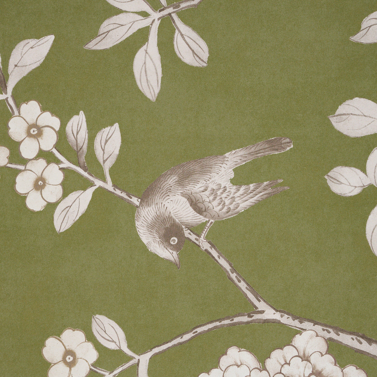 Chinois Palais Panel - Olive - Schumacher 5015442 Wallpaper - Schumacher Wallpaper