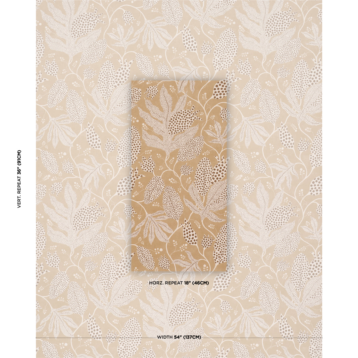 Polka Dot Jungle - Caramel - Schumacher 5015464 Wallpaper - Schumacher Wallpaper