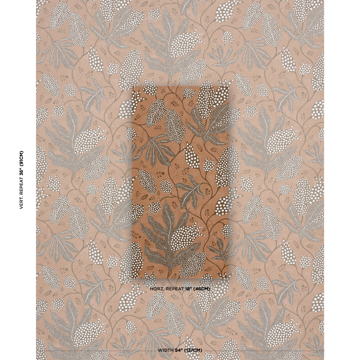 POLKA-DOT-JUNGLE-TERACOTTA-SCHUMACHER-5015465 - Schumacher Wallpaper