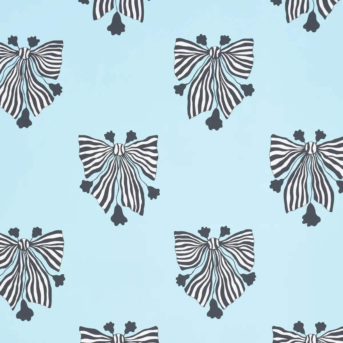 Bow-Wow-Wow - Aqua - Schumacher 5015470 Wallcovering - Schumacher Wallpaper