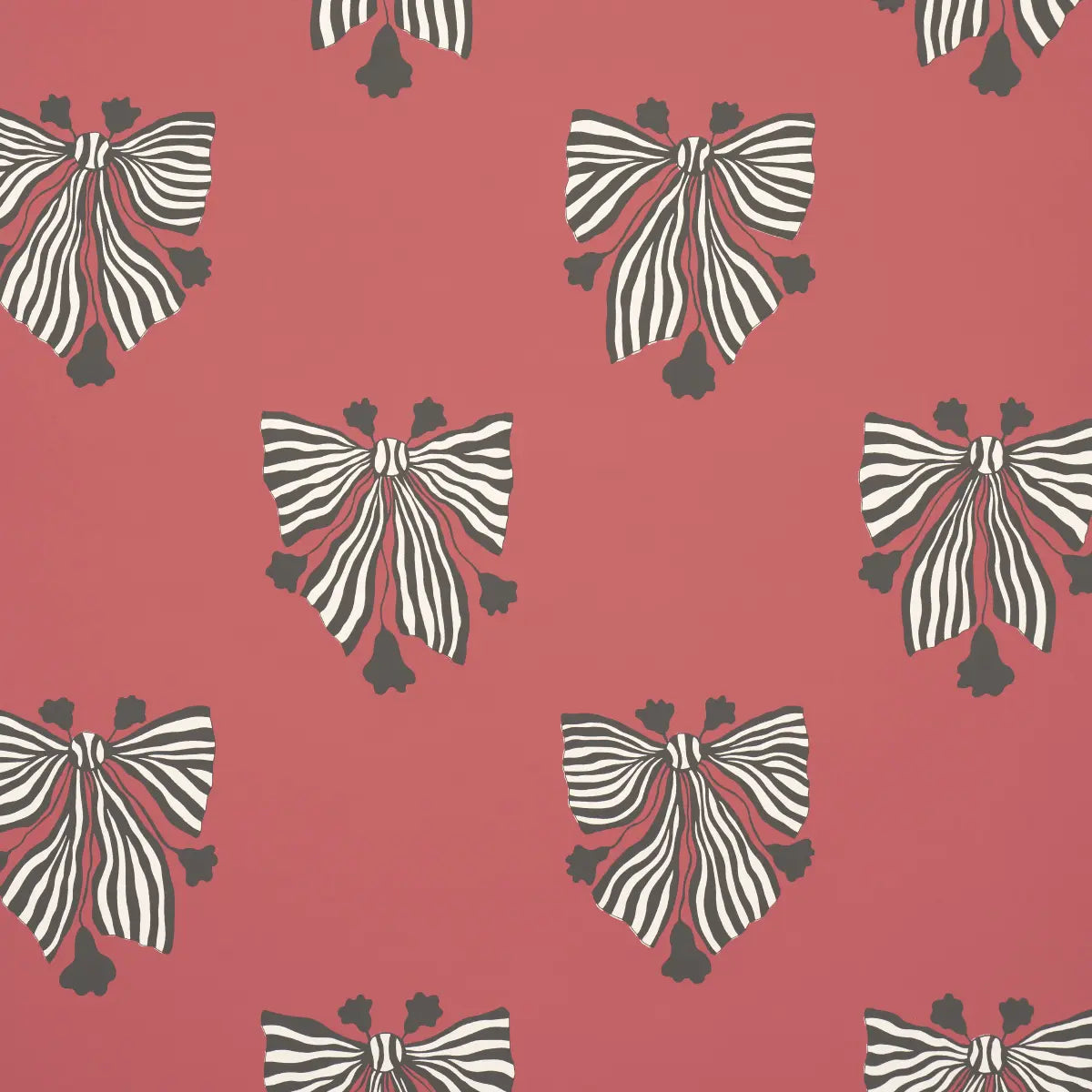Bow-Wow-Wow - Red - Schumacher 5015471 Wallcovering - Schumacher Wallpaper