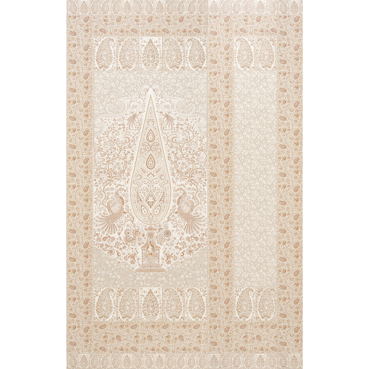 Colmery Paisley Panel Set Parchment wallpaper by Schumacher, 5015511 - Schumacher Wallpaper