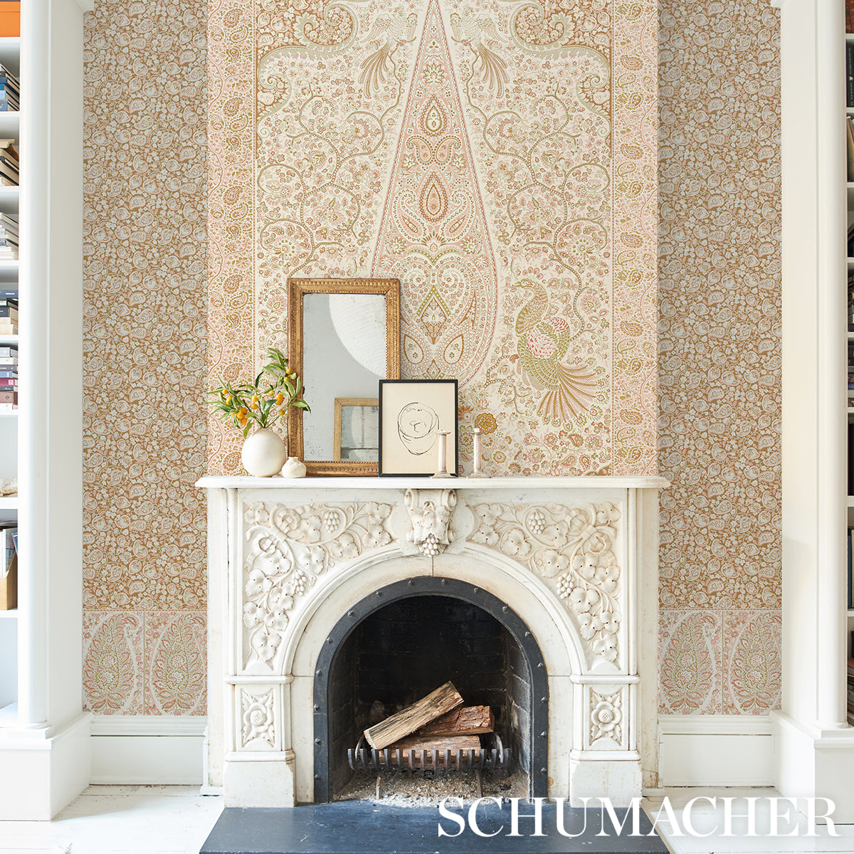 Colmery Paisley Panel Set PéTale wallpaper by Schumacher, 5015512 — view 8 - Schumacher Papel pintado