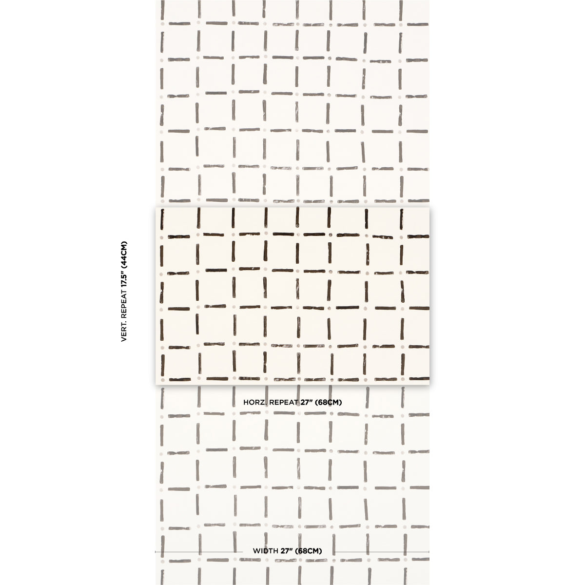 Drifting Grid Black wallpaper by Schumacher, 5015610 — view 2 - Schumacher Wallpaper