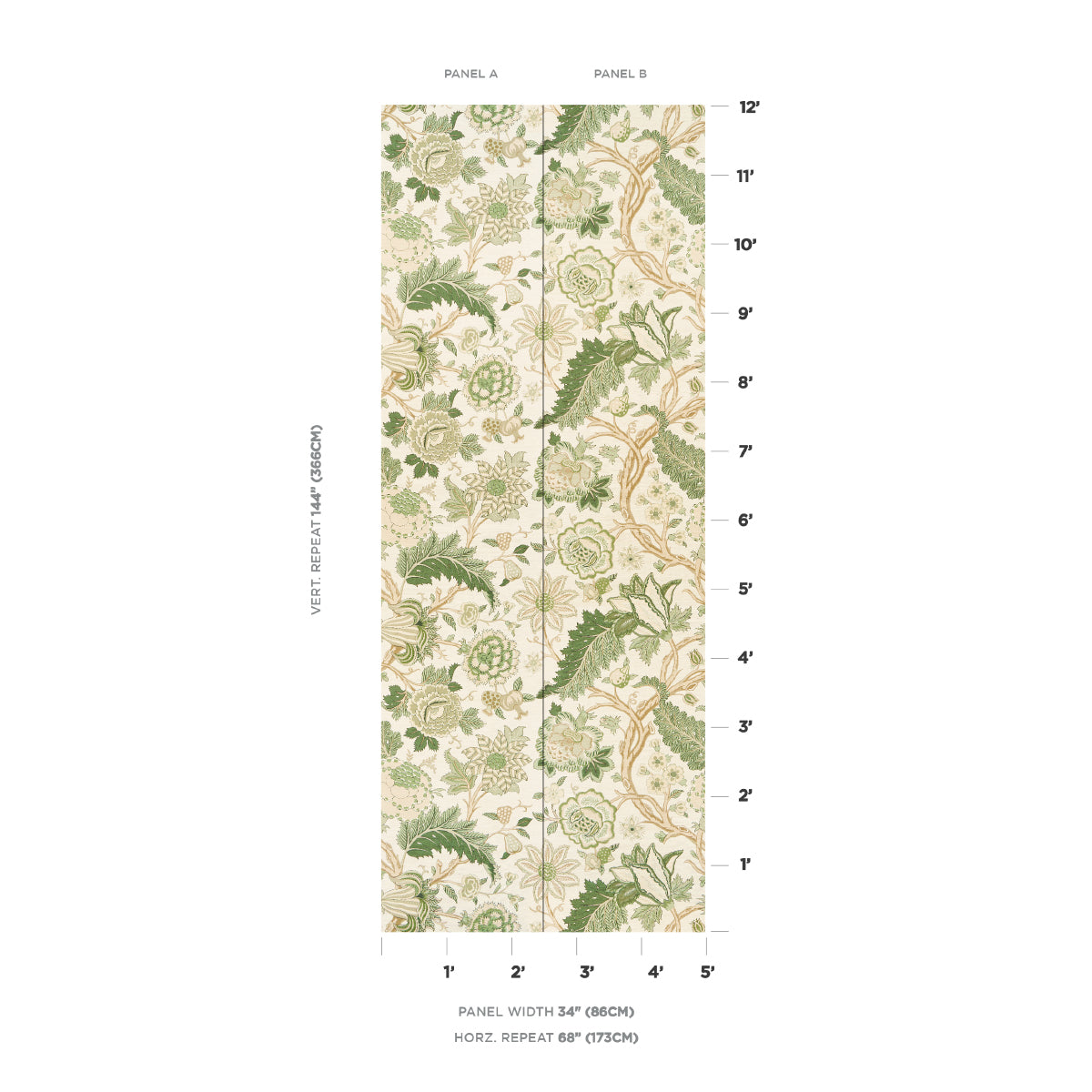Darsy Tree Of Life Sisal Panel Set Leaf wallpaper by Schumacher, 5015631 — view 2 - Schumacher Papel pintado