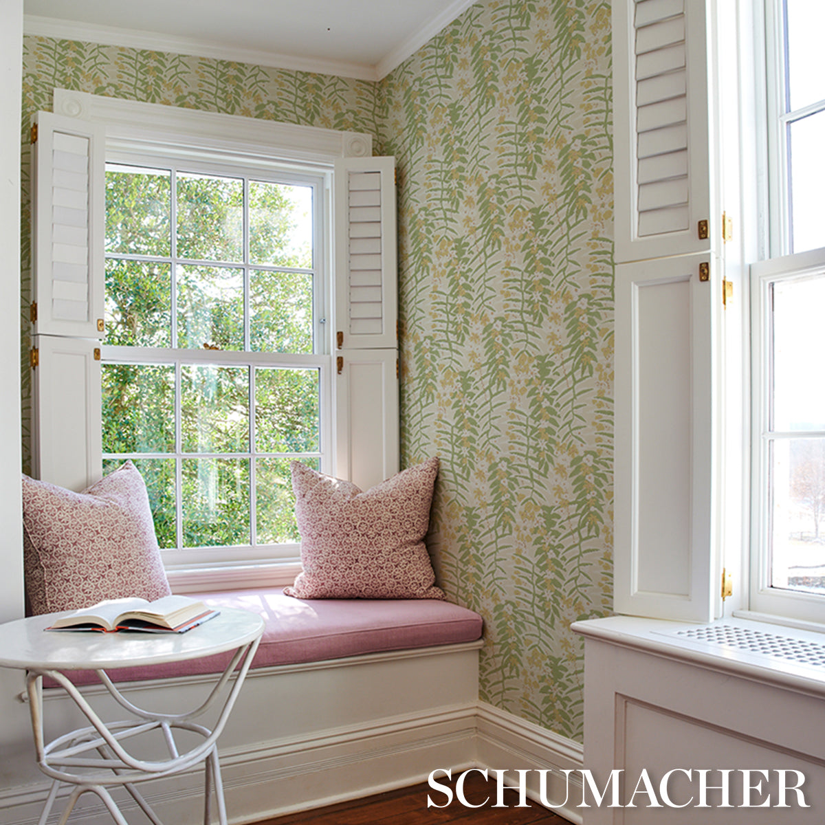 Ashbee Botanical Citron wallpaper by Schumacher, 5016251 — view 5 - Schumacher Wallpaper