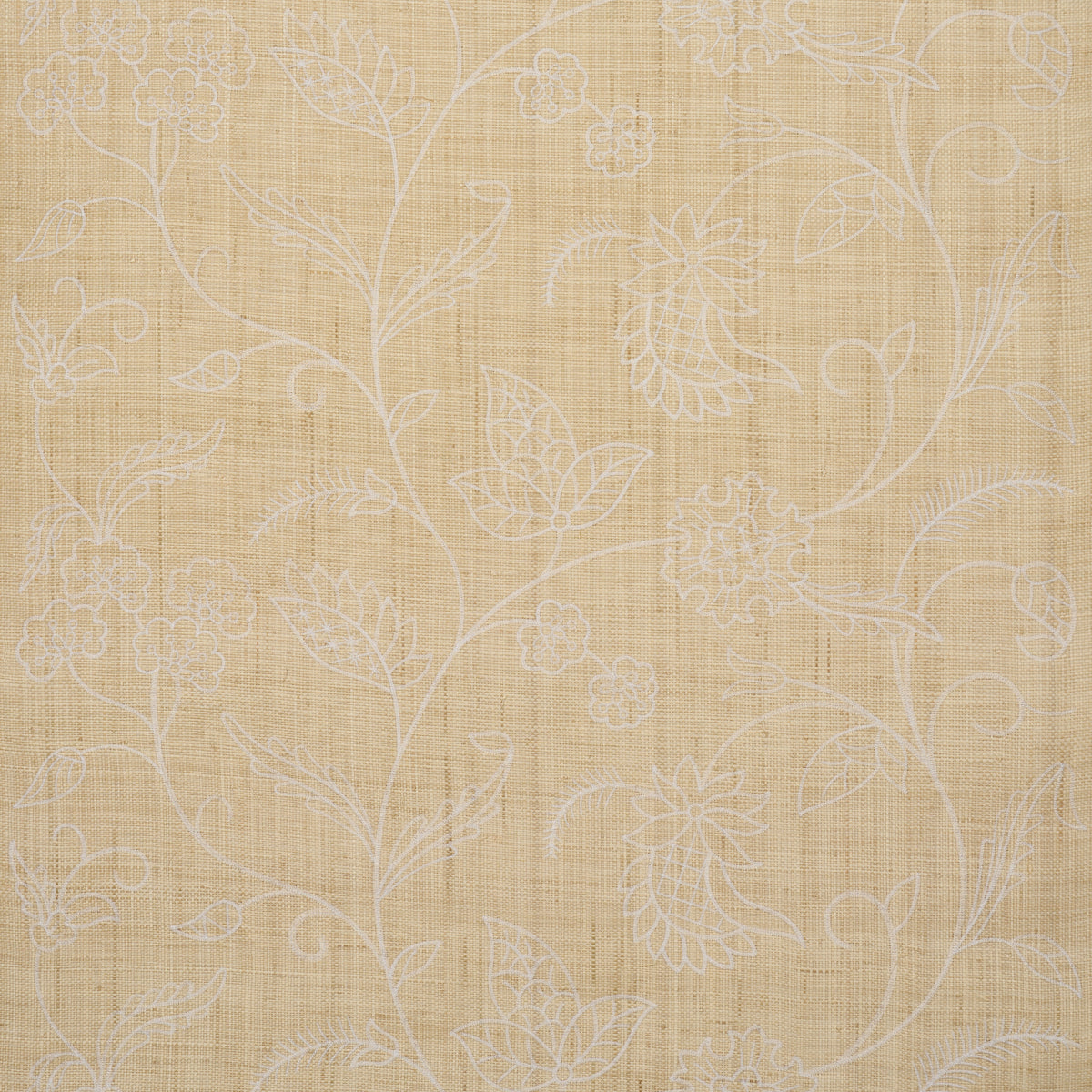 Sconset Embroidered Raffia - Natural - Schumacher 5016430 Wallpaper - Schumacher Wallpaper
