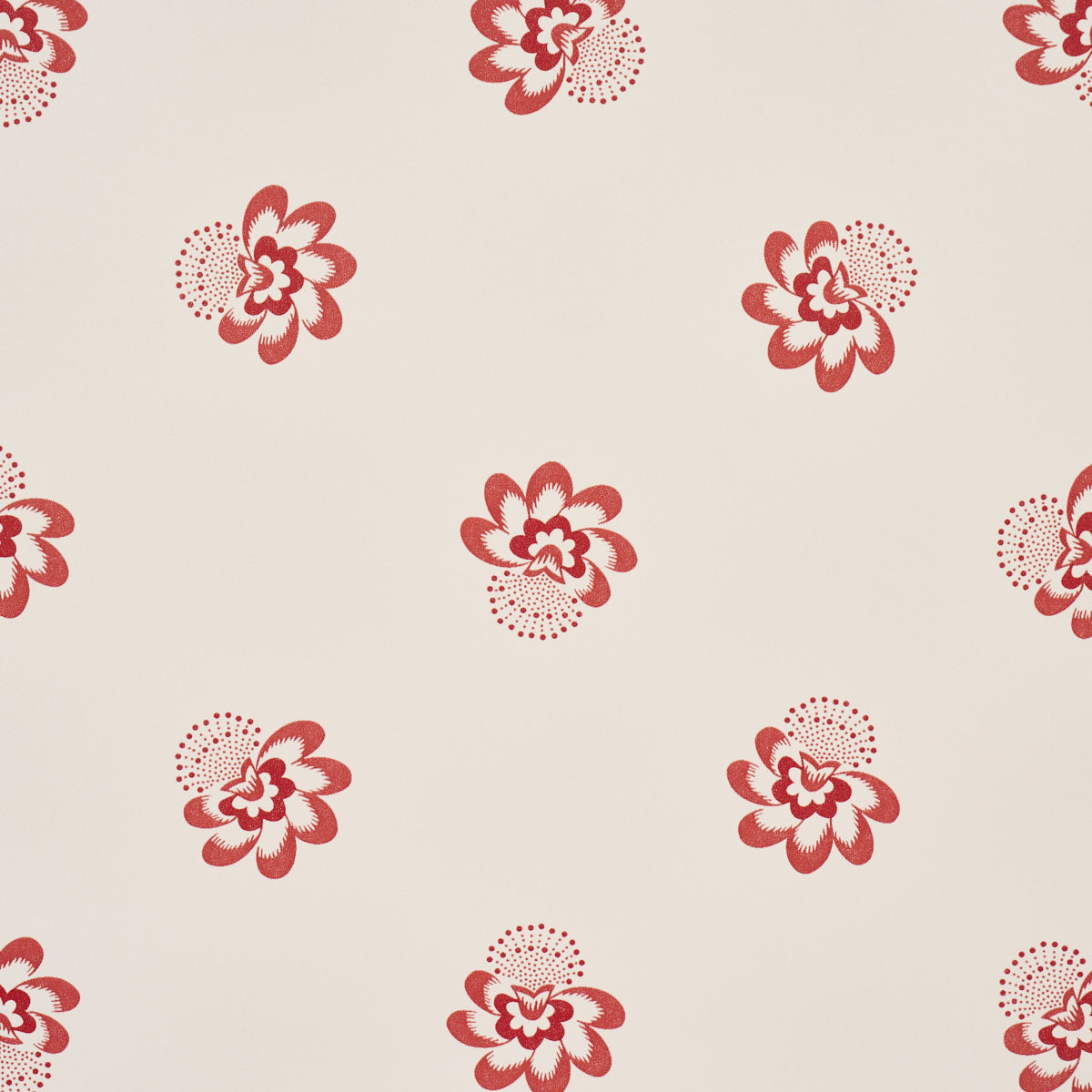 Auclair Floral Red wallpaper by Schumacher, 5016480 — view 3 - Schumacher Wallpaper