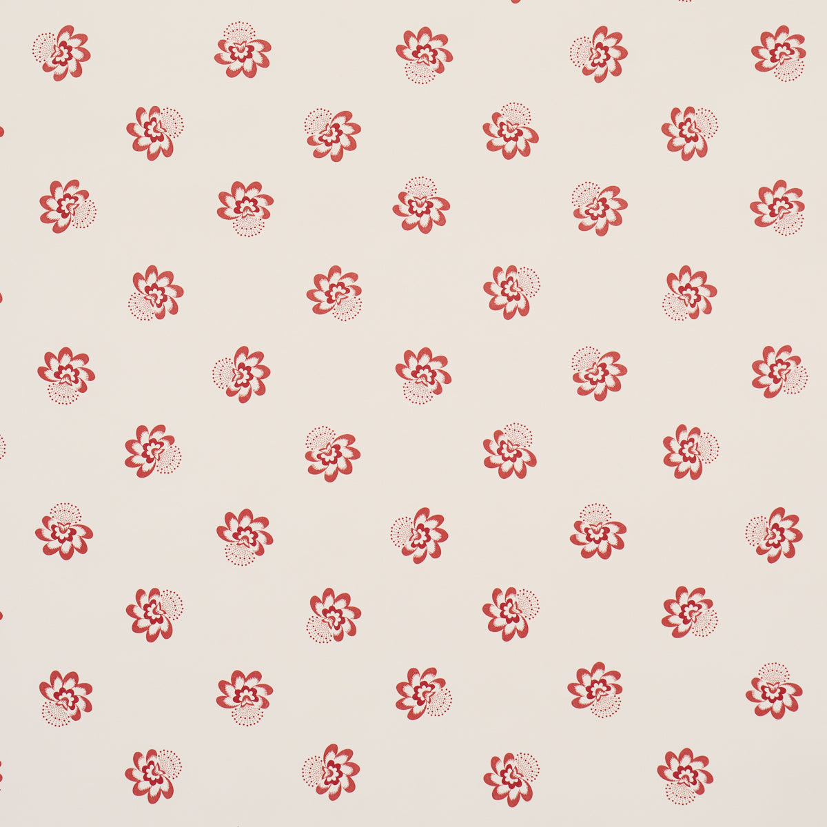 Auclair Floral Red wallpaper by Schumacher, 5016480 - Schumacher Wallpaper