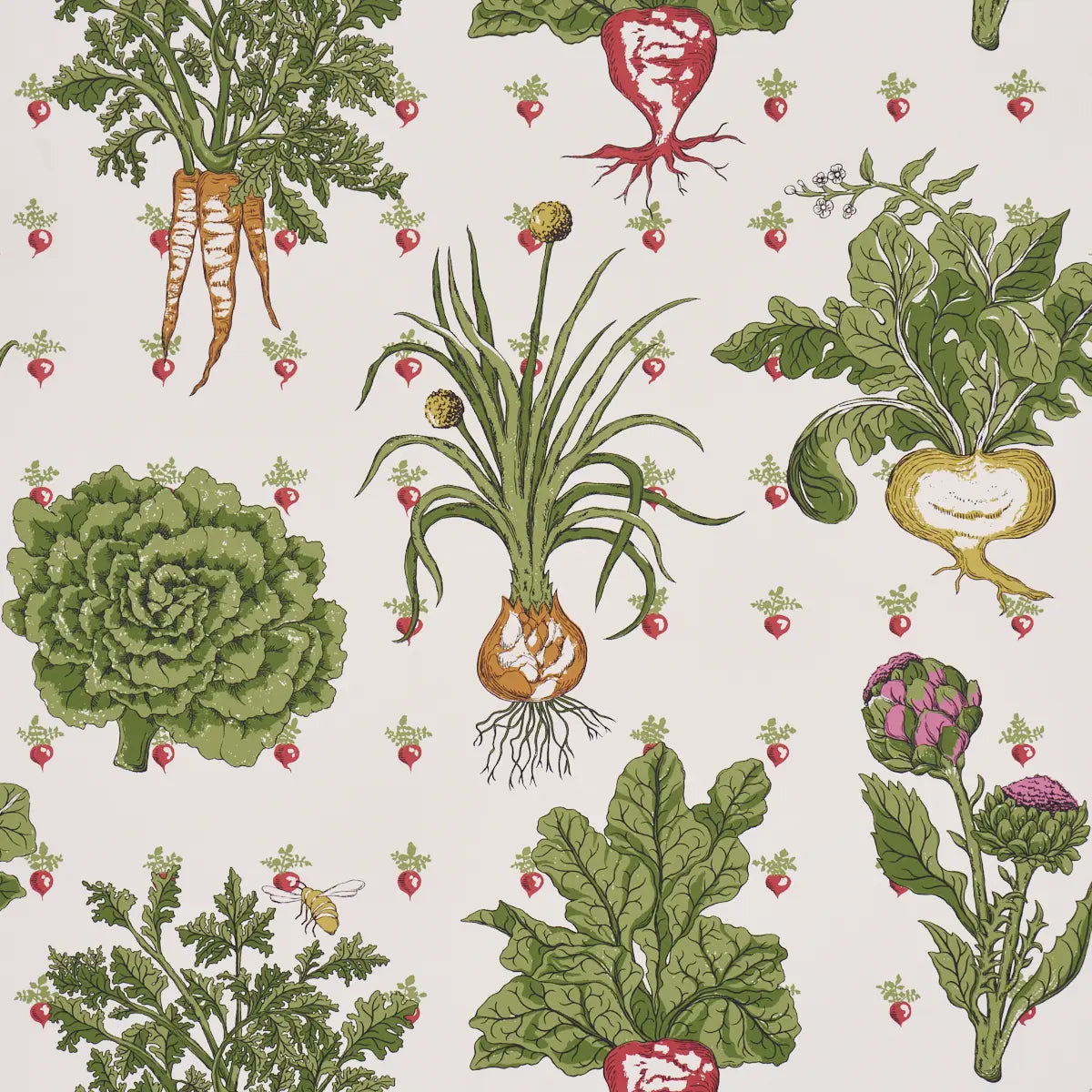 Green Grocer - Multi - Schumacher 5016780 Wallcovering - Schumacher Wallpaper