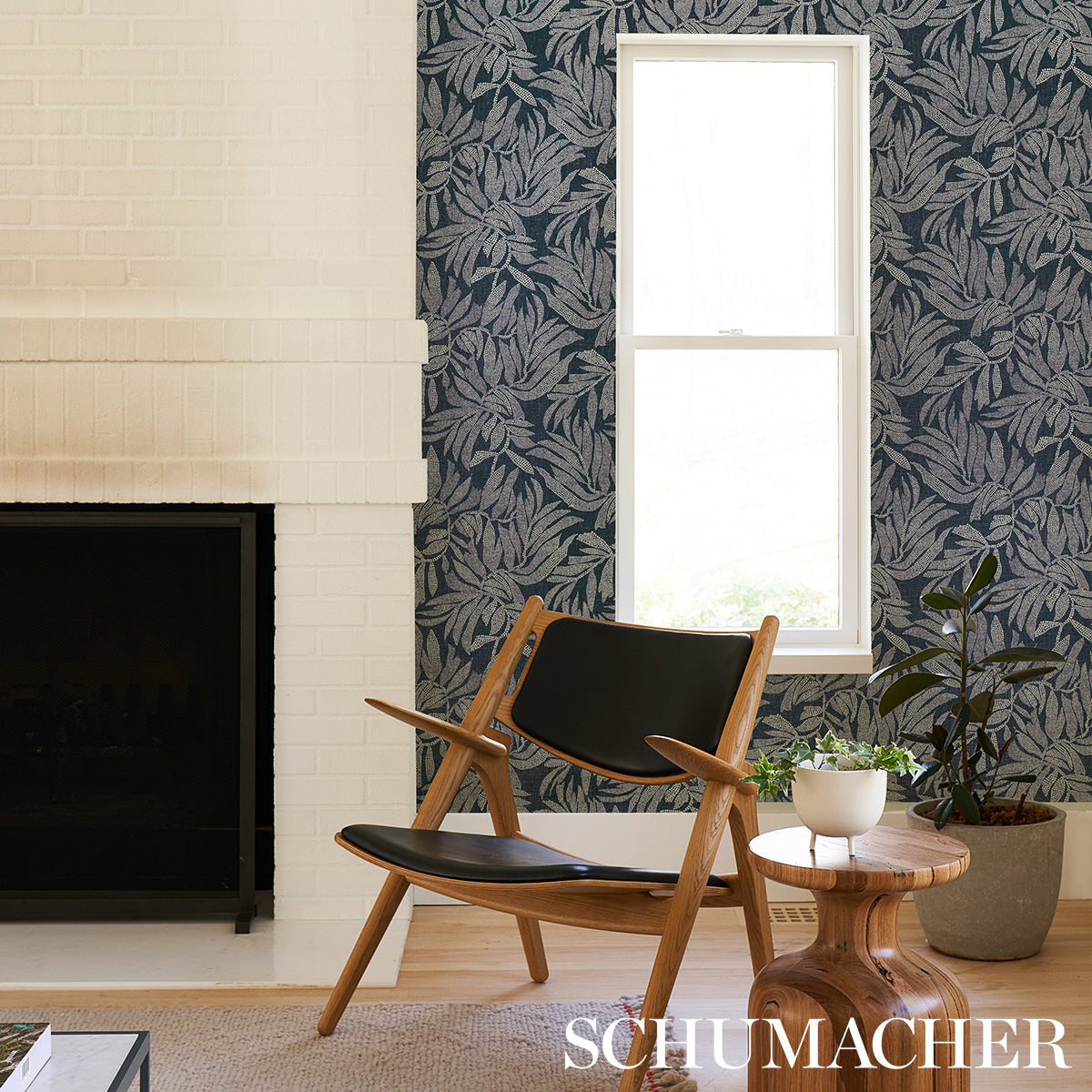 TAYRONA-PALM-MOSAIC-SISAL-PACIFIC-OCEAN-HUES-SCHUMACHER-5016951 - Schumacher Wallpaper