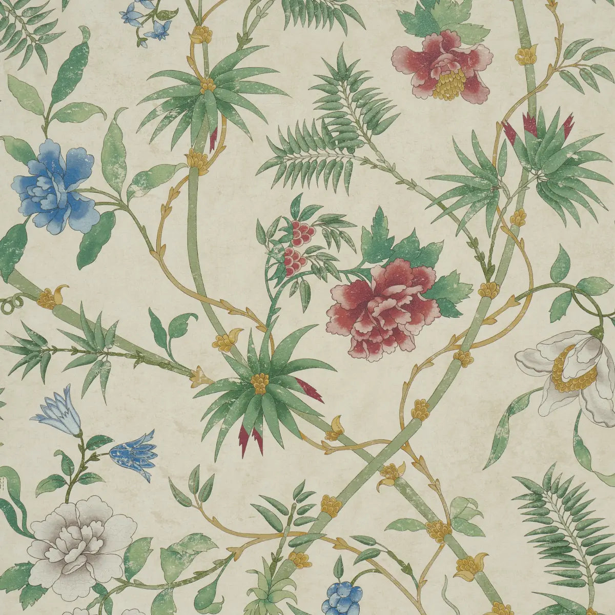Arasi Botanical - Parchment - Schumacher 5017171 Wallcovering - Schumacher Wallpaper