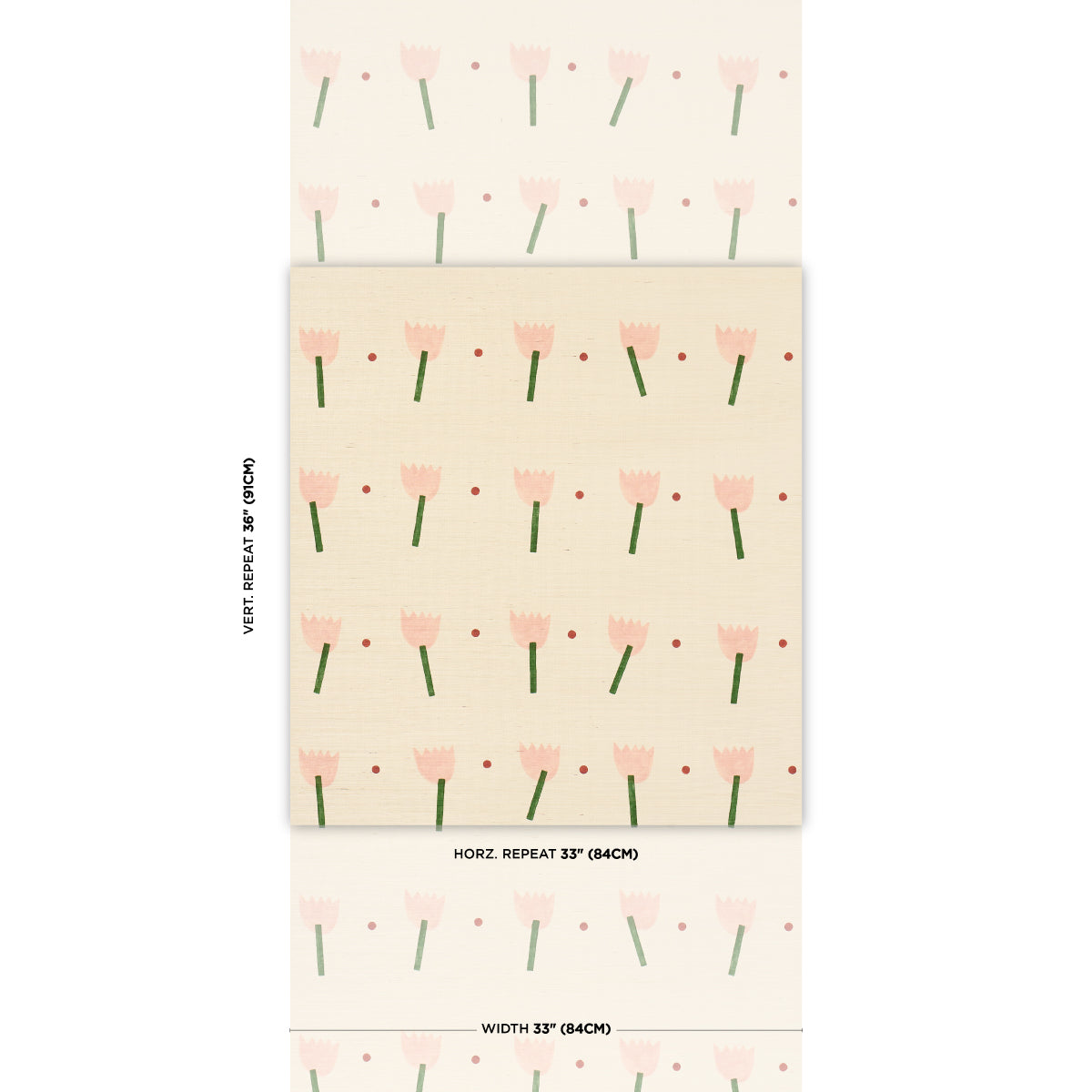 Tulip Play Sisal - Pink - Schumacher 5017600 Wallpaper - Schumacher Wallpaper