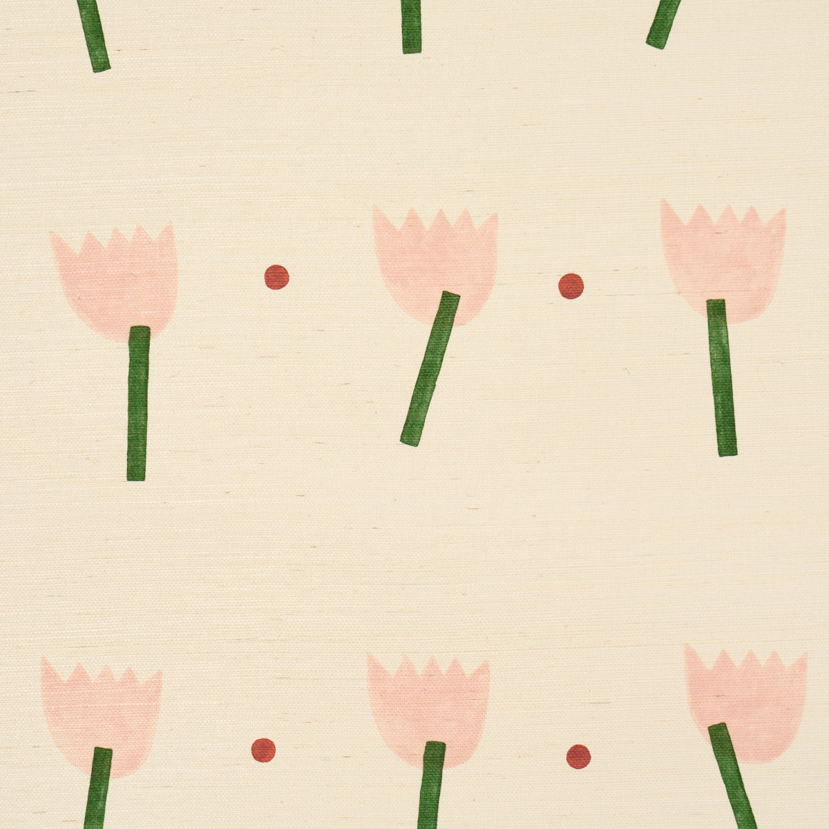 Tulip Play Sisal - Pink - Schumacher 5017600 Wallpaper - Schumacher Wallpaper