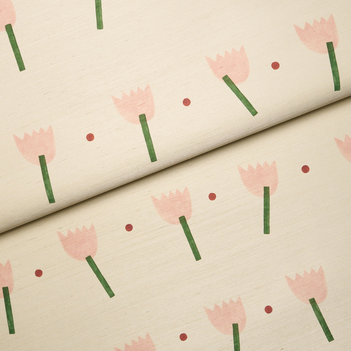 Tulip Play Sisal - Pink - Schumacher 5017600 Wallpaper - Schumacher Wallpaper