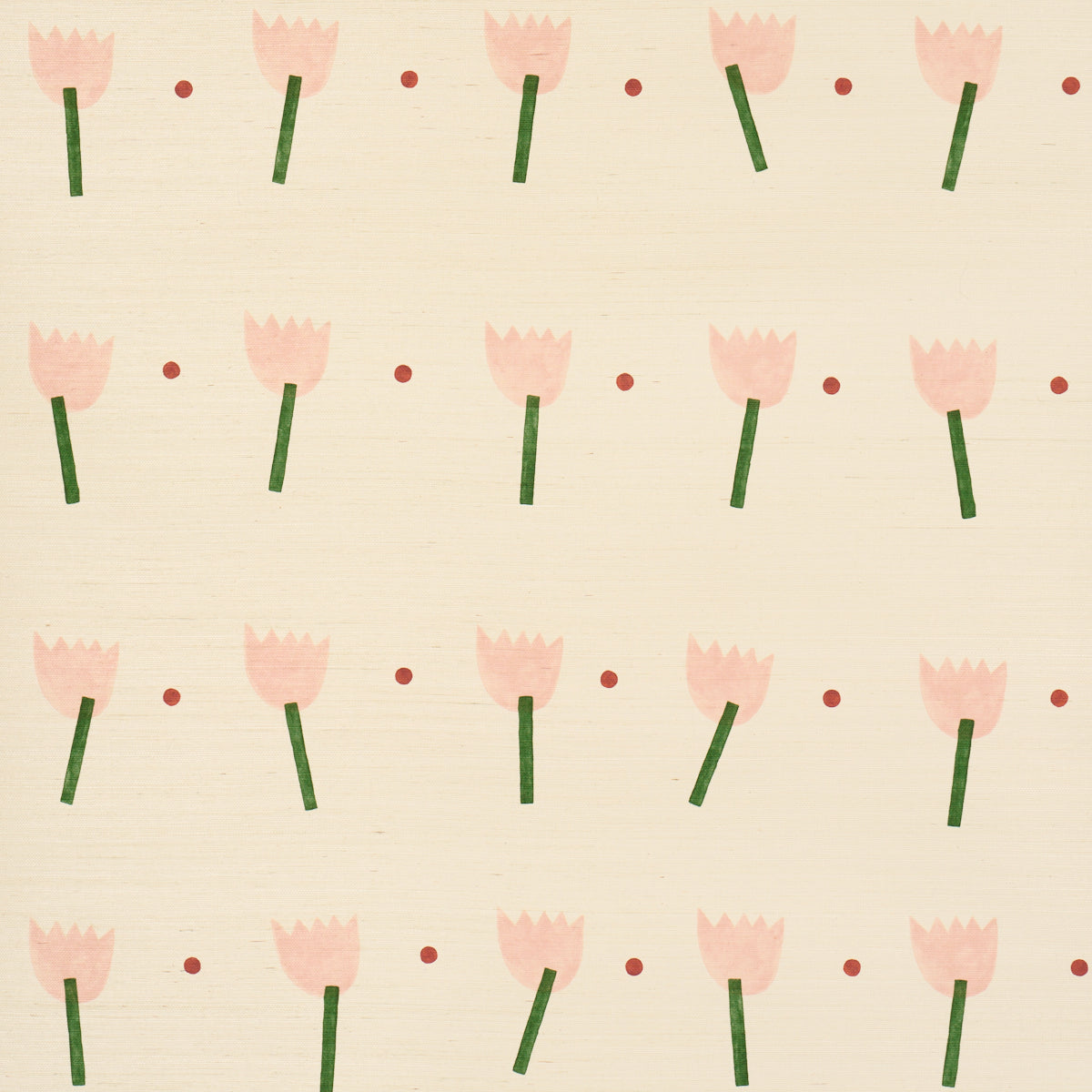 Tulip Play Sisal - Pink - Schumacher 5017600 Wallpaper - Schumacher Wallpaper