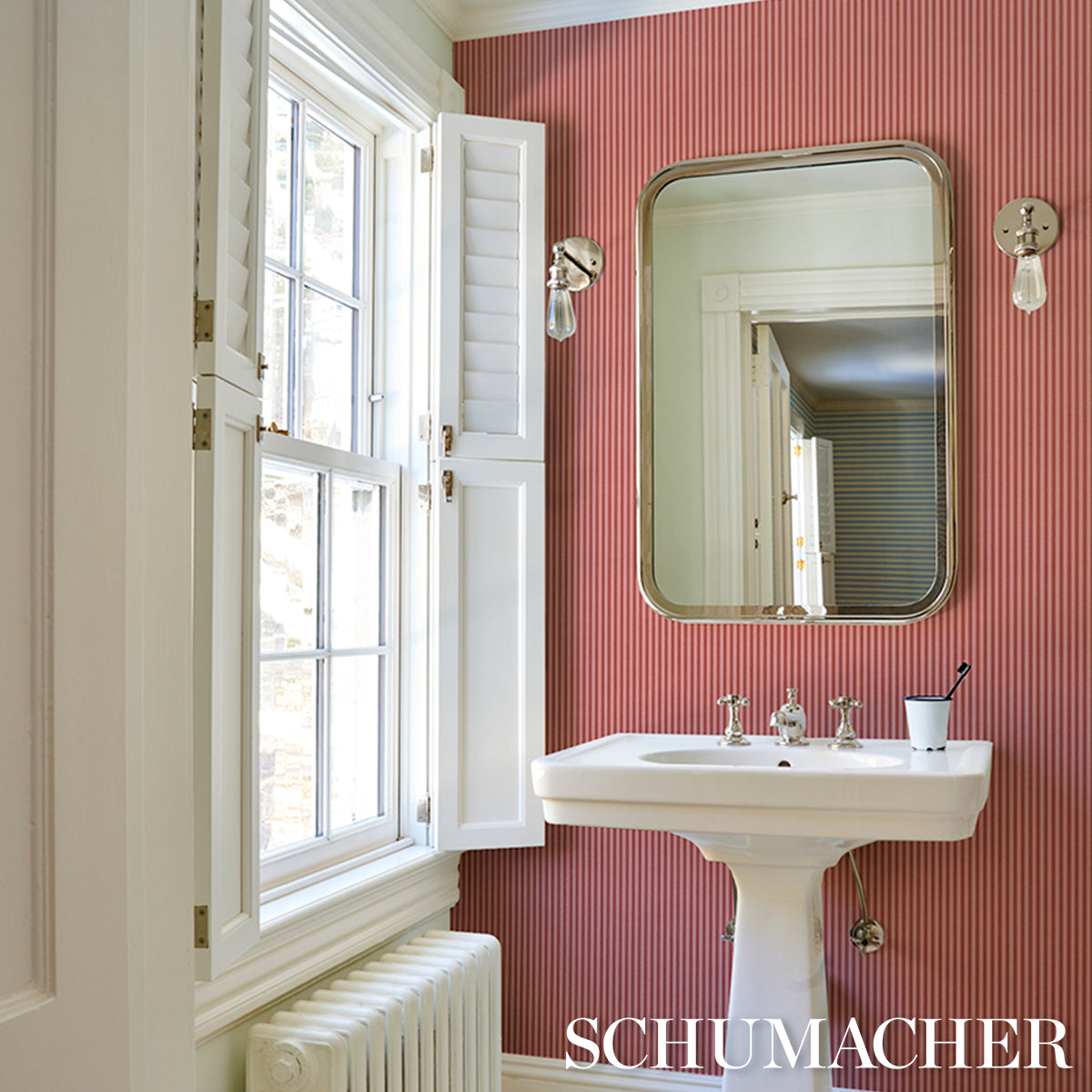 EDWIN-STRIPE-NARROW-SUN-KISS-SCHUMACHER-5017632 - Schumacher Wallpaper