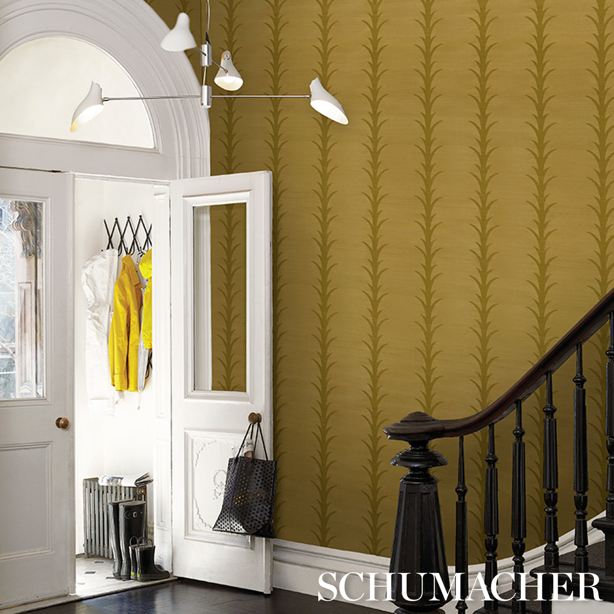 ACANTHUS-STRIPE-SISAL-CELERY-SCHUMACHER-5017650 - Schumacher Wallpaper