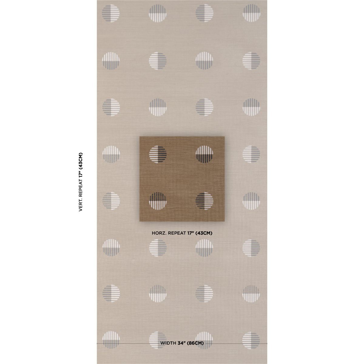 Ando Hand Blocked Sisal - Ivory & Charcoal On Natural - Schumacher 5017702 Wallpaper - Schumacher Wallpaper